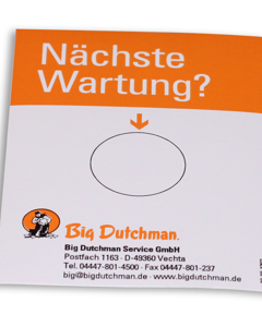 Aufkleber D: Nächste Wartung 70x100 12-10